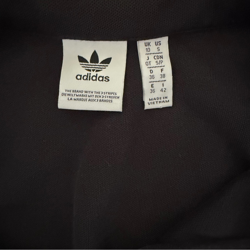 Adidas Womens Cropped Sweatshirt Half Zip Black Pullover Jumper Goth Athleisure - Picture 5 of 11